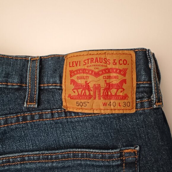 Men's Levi's Denim Jeans 505 Straight Regular Fit Medium Wash Size 40x30 - Picture 2 of 10